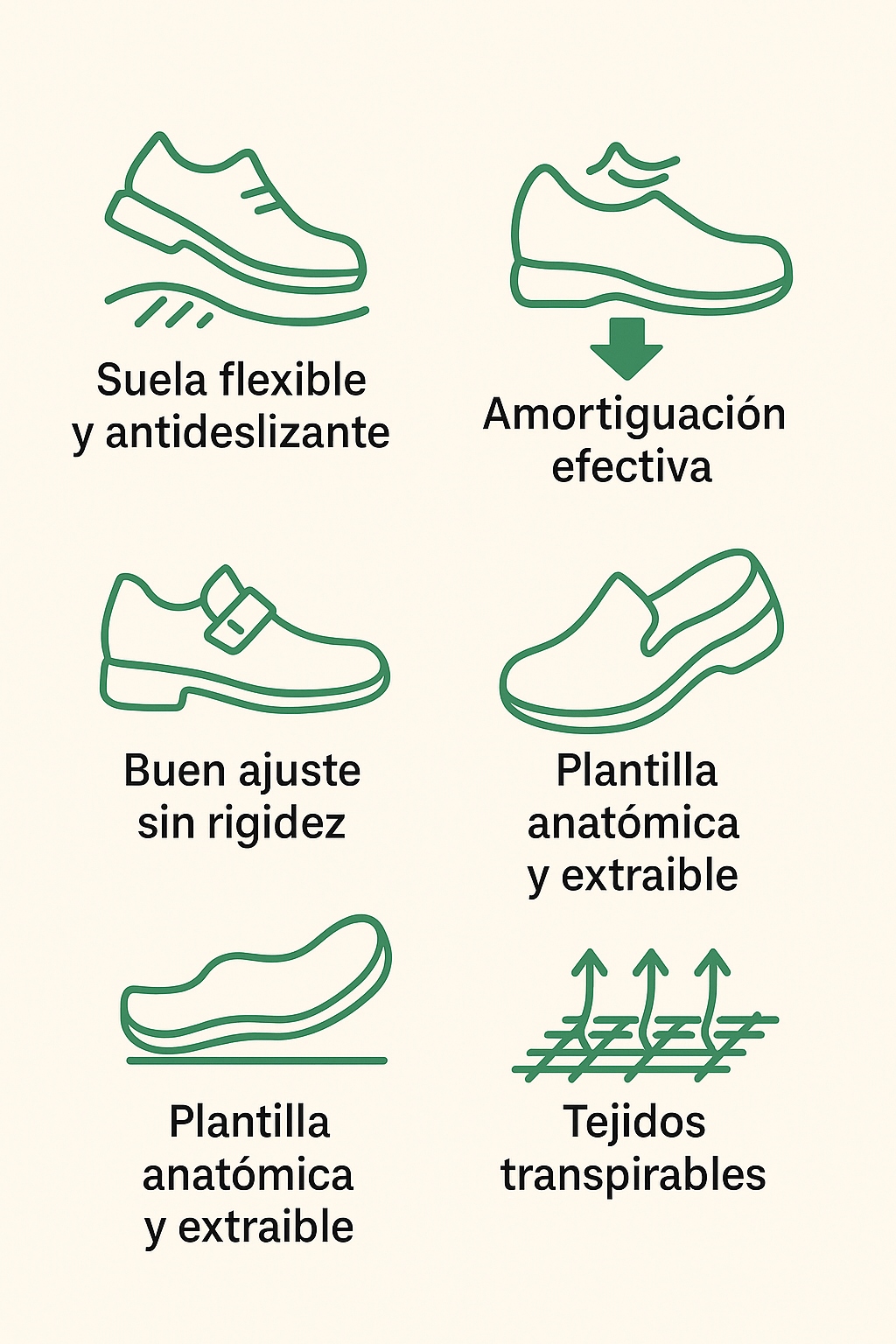 características de los zapatos de trabajo